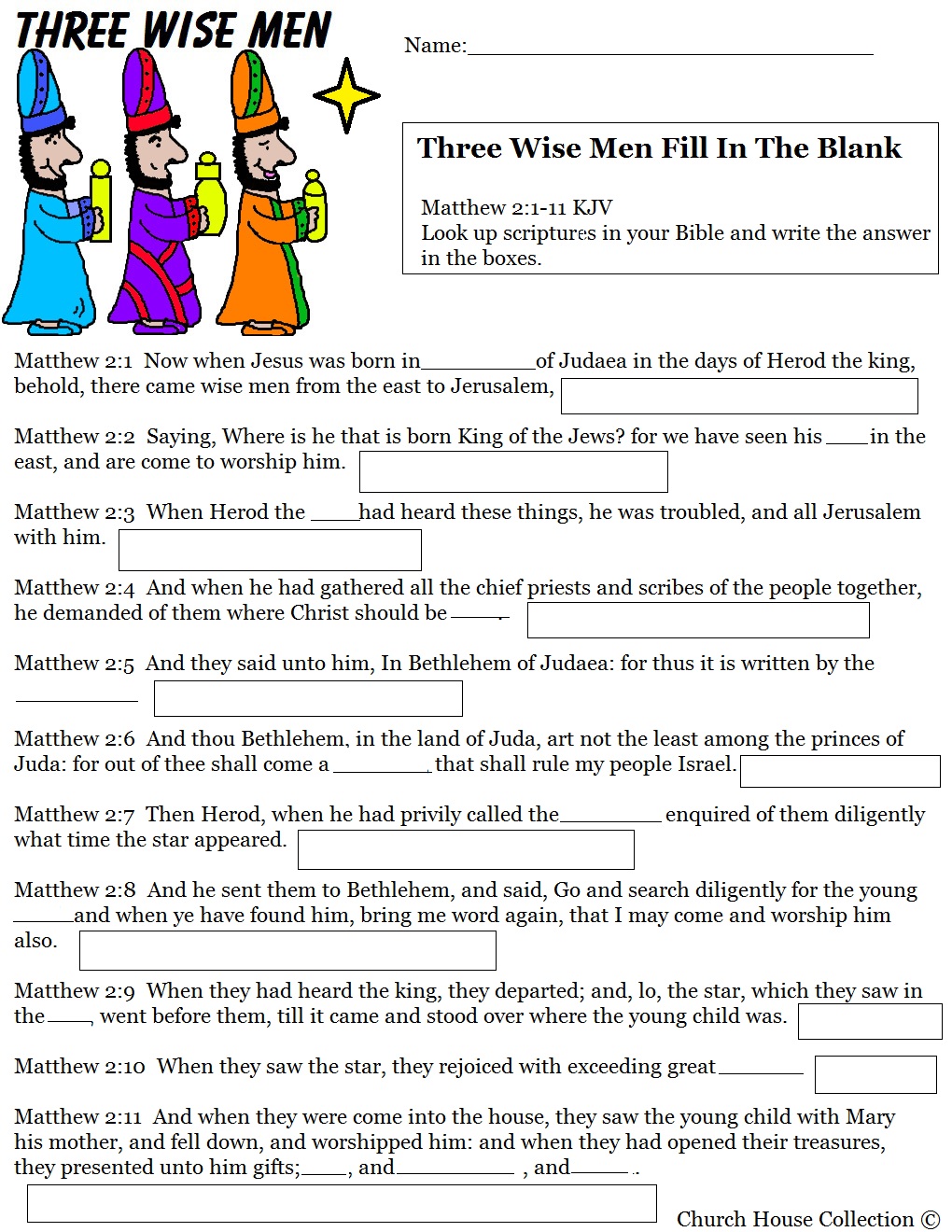 Three Wise Men Sunday School Lesson